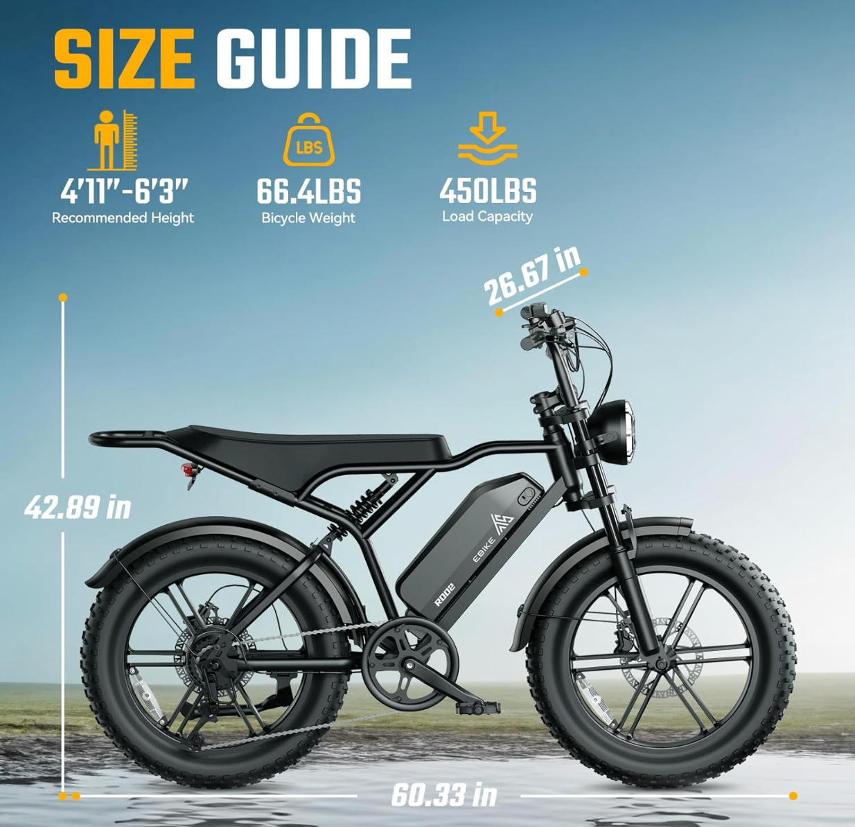 VOLTATRONIQUE All-Terrain Electric Bike – 1500W, 20" Fat Tires, 48V Battery