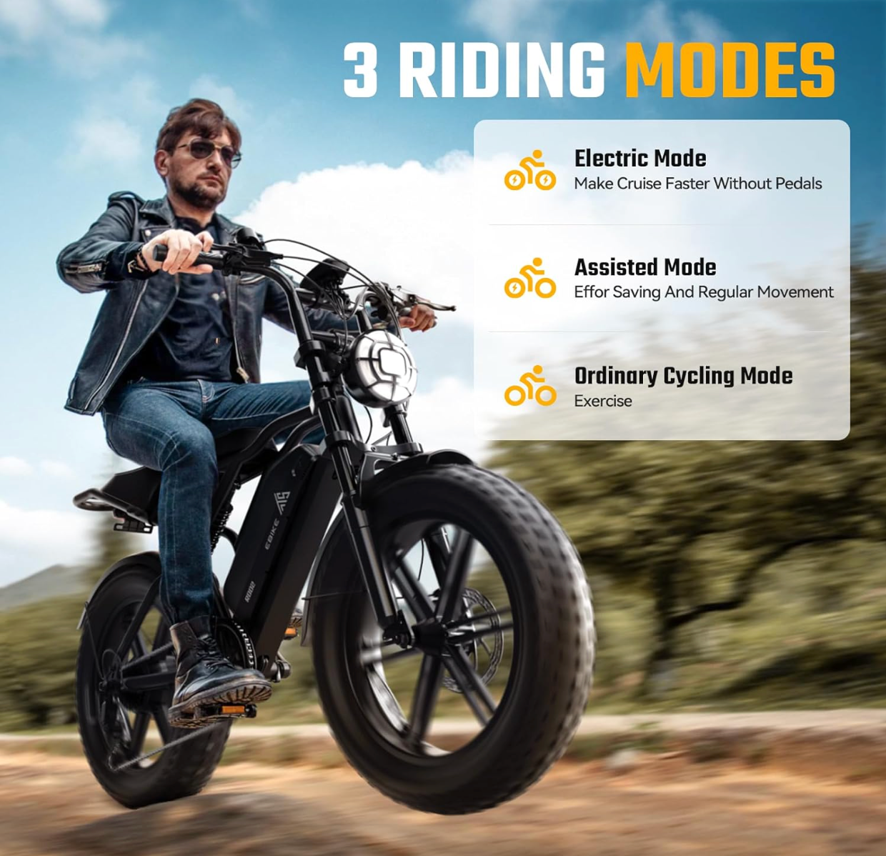 VOLTATRONIQUE All-Terrain Electric Bike – 1500W, 20" Fat Tires, 48V Battery